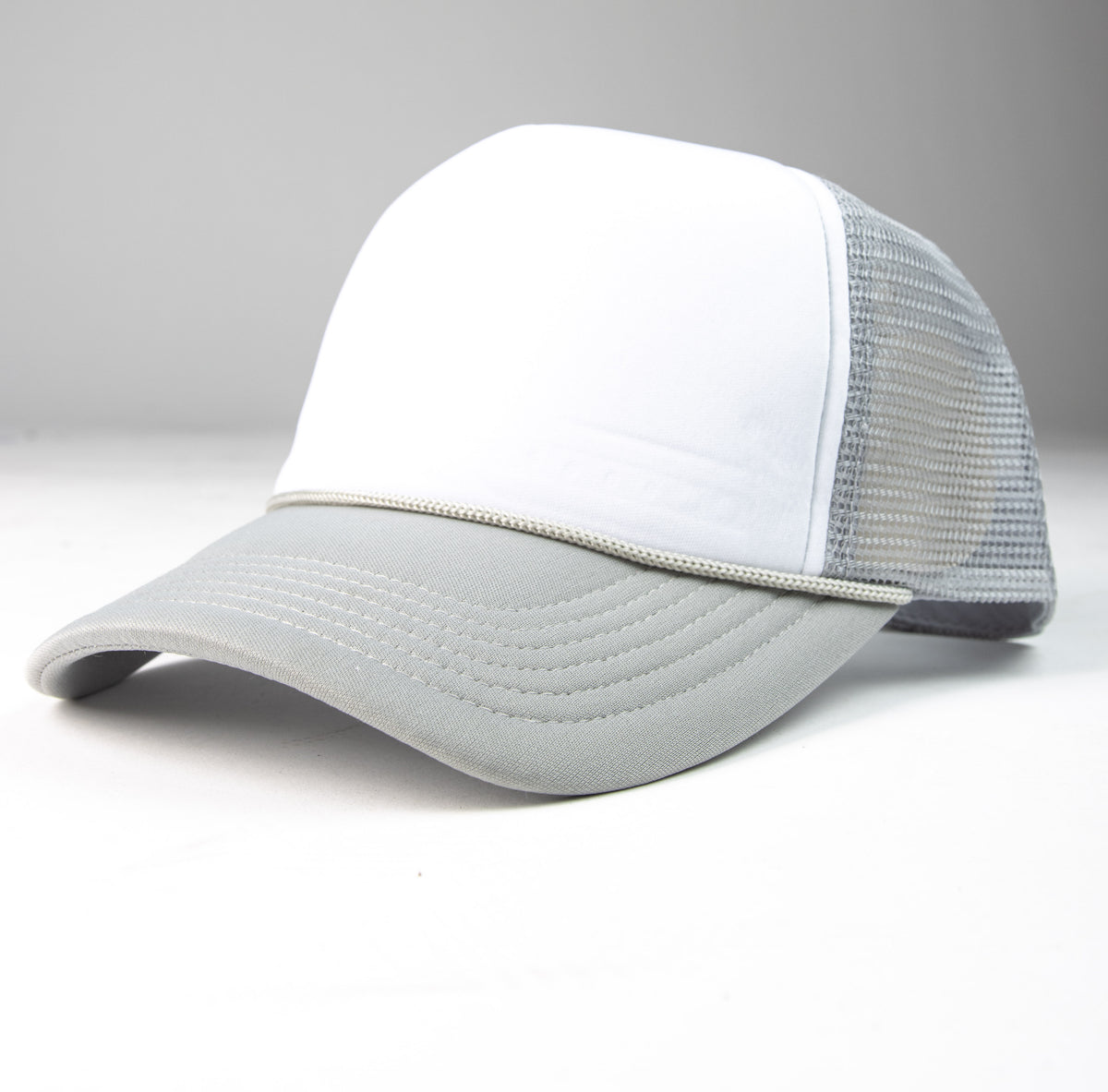 Hat - Gray & White Mesh