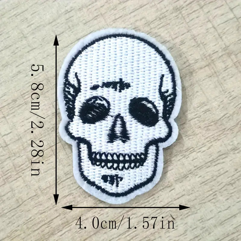 Skull Iron On Embroidery Patch