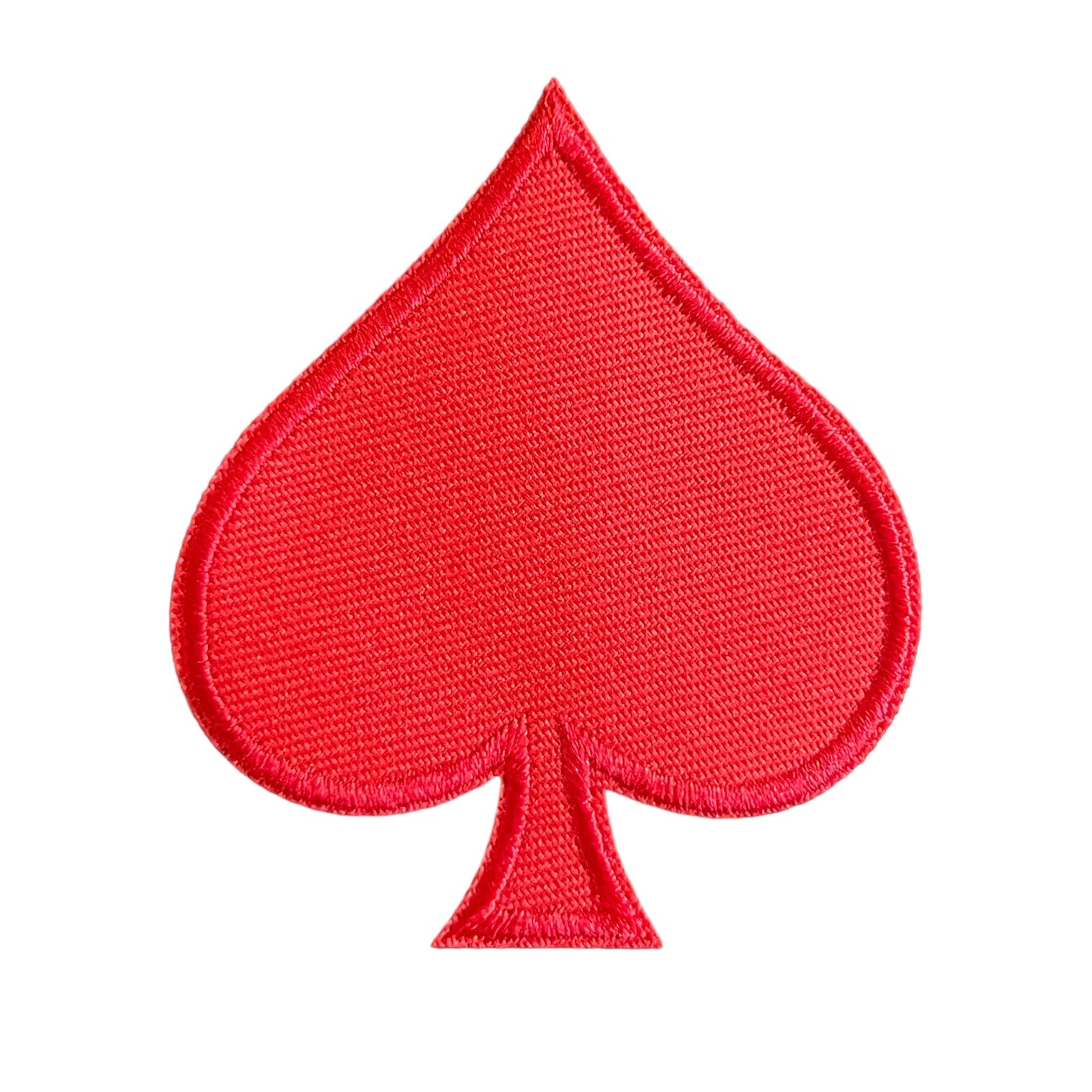 Red Spade Iron On Embroidery Patch