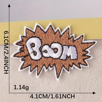 Boom Iron On Embroidery Patch